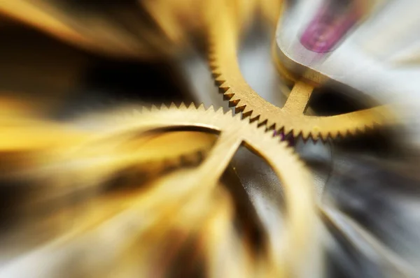 Metal Cogwheels Mecanismo Raios Sol Abstratos Conceito Movimento Vida Trabalho — Fotografia de Stock