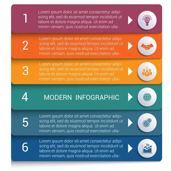 Infographics Van Kleurenstrips Moderne Infographics Opties Voor Banner Bedrijfsprocessen Workflow — Stockvector