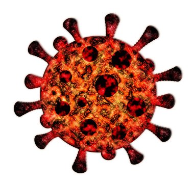 Virüsün molekülü. Coronavirus. Makro. Arkaplan beyaz.