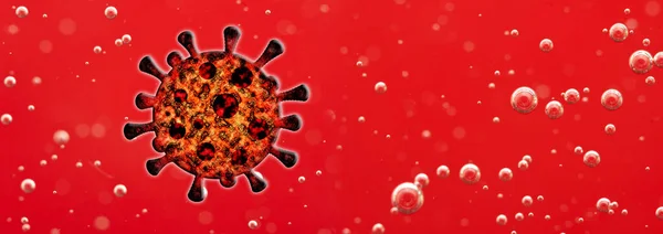Virusets Molekyl Coronavirus Makro Blodbakgrund Rörelse Vätskan Blod Infekterat Begreppet — Stockfoto