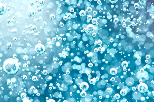 Macro Oxygen Bubbles Water Blured Background Concept Ecology — Stock Photo, Image