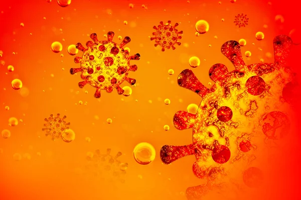 病毒Coronavirus 流体中的运动 血被感染了治疗和预防病毒性疾病的概念 — 图库照片