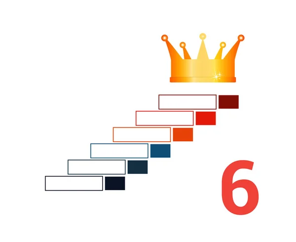 Infographic Template Positions Golden Corona Steps — Stock Photo, Image