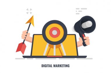 Sinema itibar, video düğmesini kırmızı arka plan, video izlerken, beyaz arka plan üzerinde izole sinema büyük anons reklam kavramı oynamak vektör afiş kavramı, değerlendirme