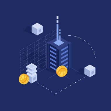 Bitcoin incelemesi kavramı vektör çizim 