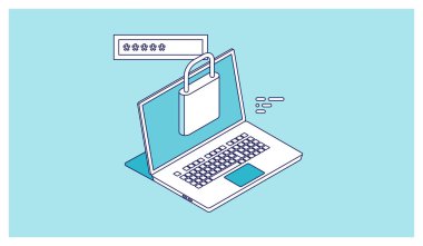 dizüstü bilgisayar nesneleri illüstrasyon vektör 