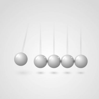 Newton cradle or pendulum. Leadership concept work together. Real / realistic Vector illustration clipart