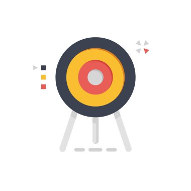 Strateji düz illüstrasyon izole beyaz arka plan üzerinde hedefleme