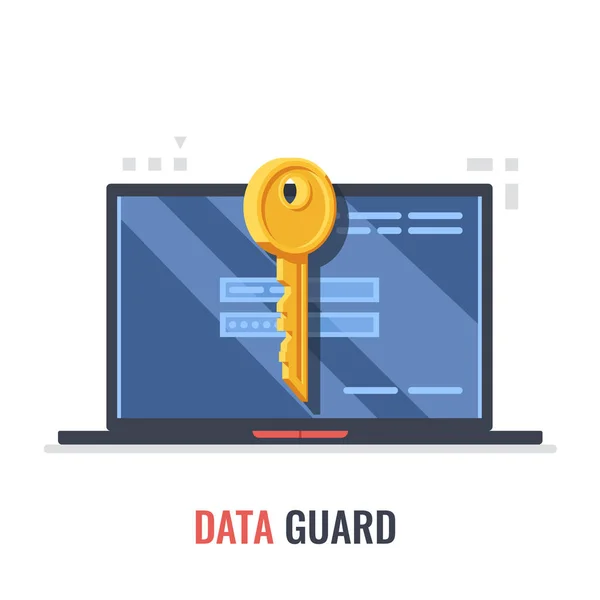 Personenbezogene Daten Guard Konzept Vektor Illustration — Stockvektor
