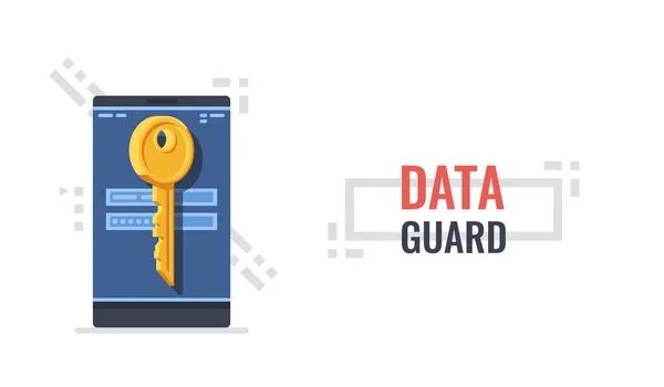 Personal Data Guard Concept Vector Illustration — Stock Vector