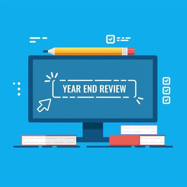 Year End Review Vector Concept Project Report Year End Summary — Stock vektor