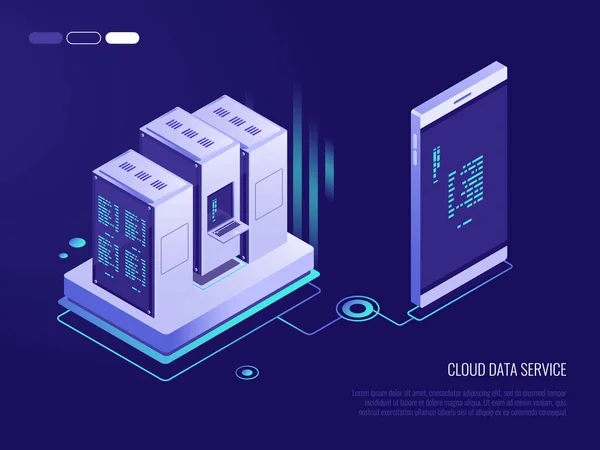 Concepto Transferencia Datos Desde Teléfono Base Datos Servicio Datos Nube — Archivo Imágenes Vectoriales