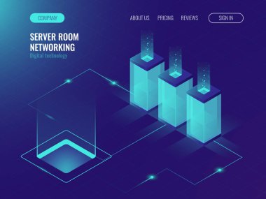 Sunucu odası web barındırma ve büyük bilgilerin işlenmesi ile 