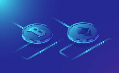 Araştırma cryptocurrency ethereum ve bitcoin kavramı