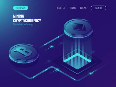 Bitcoin ve ethereum Kripto para birimi madencilik
