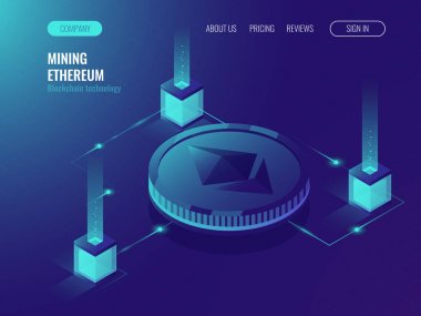 Ethereum Kripto para birimi araştırma içinde sunucu odası