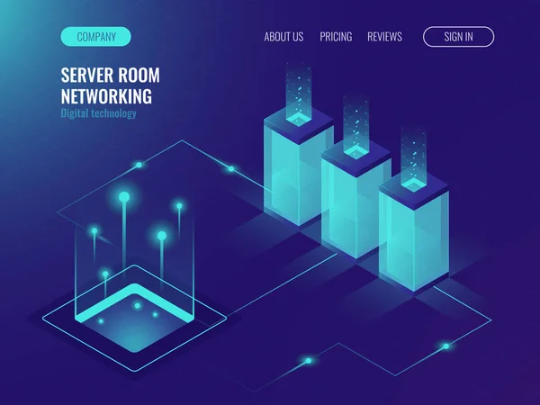 Server Kamer Web Hosting Verwerking — Stockvector