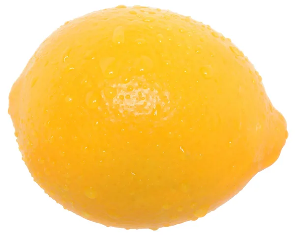 熟した濡れレモン クローズ アップ分離 — ストック写真