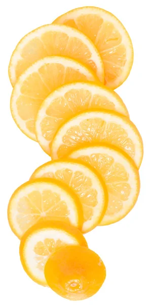 Ripe lemon cut top view isolated — Stock Photo, Image