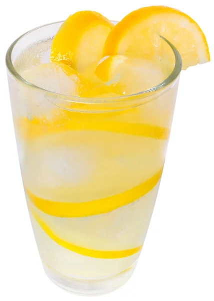 Lemonade with ice cubes isolated — Stock Photo, Image