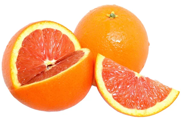Pomarańczowy krwi kromka na białym tle — Zdjęcie stockowe