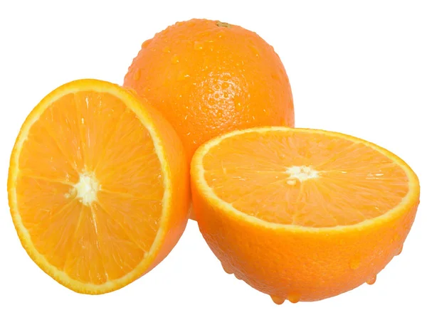 Sliced oranges heap isolated — Stock Photo, Image