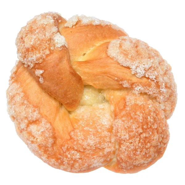 Sweet bun top view isolated — Stock Photo, Image