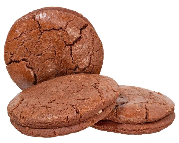 Lákavých čokoládových sušenek, samostatný — Stock fotografie