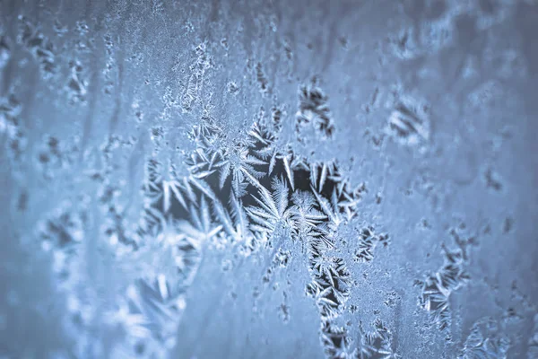 Kış Penceresinde Soğuk Doğal Desen — Stok fotoğraf