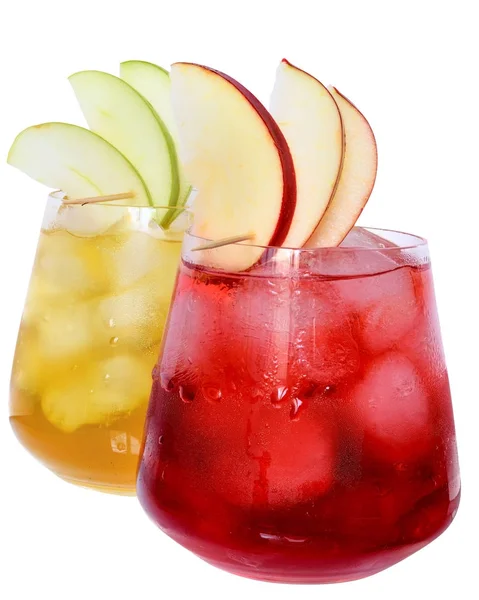 Cocktail with green apple and ice cube isolated — Stock Photo, Image