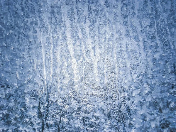 Frostiges Natürliches Muster Winterfenster — Stockfoto