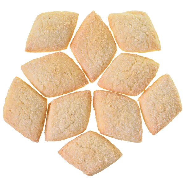 Homemade shortbread cookies isolated — Stock Photo, Image