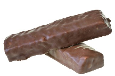 Fıstıklı çikolata ve izole edilmiş pirinç.