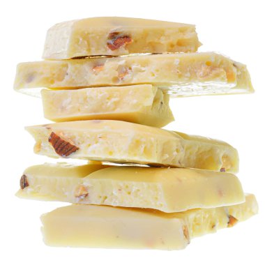 Badem fıstıklı kırık beyaz çikolata.