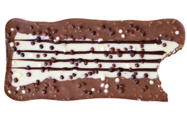 Chocolademelk en wit met popped rijst bovenaanzicht — Stockfoto