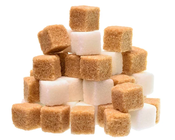 Pieces of sugar on a white background. — Stock Photo, Image