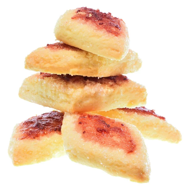 Galletas de shortbread caseras con mermelada de fresa — Foto de Stock