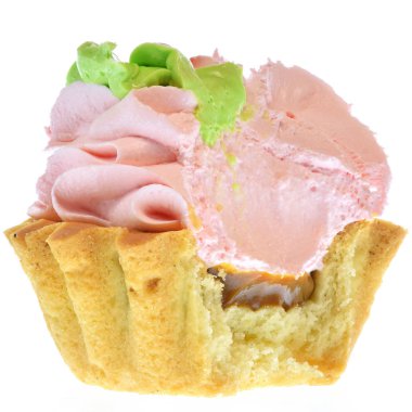 İzole edilmiş çilek kremalı tart.