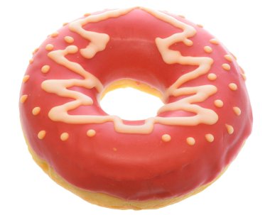 Noel ağacı desenli pembe jöleli donut.