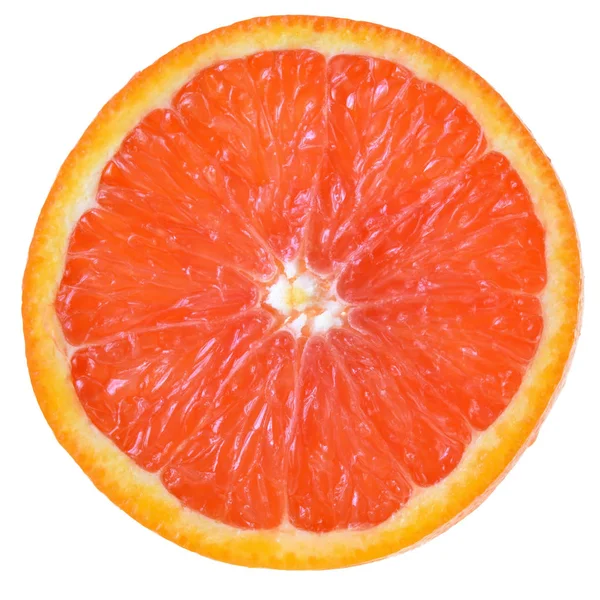 Bloed oranje gesneden close-up geïsoleerd — Stockfoto