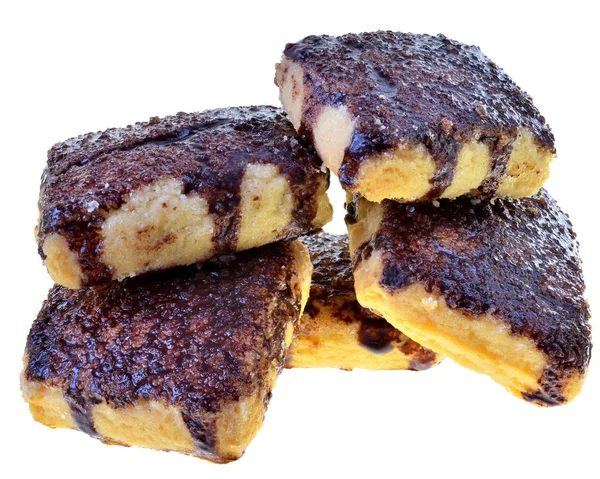 Zelfgemaakte koekjes met chocolade geïsoleerde — Stockfoto