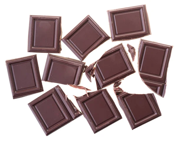 Chocoladereep met verspreiding van koffiebonen bovenaanzicht geïsoleerd — Stockfoto