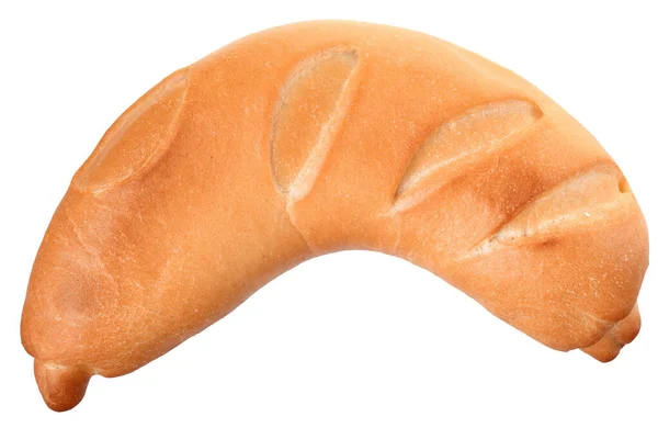 Pão Doce Com Enchimento Isolado Fundo Branco — Fotografia de Stock