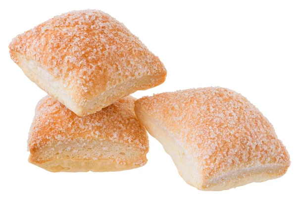 白色背景下孤立的自制小面包饼干 — 图库照片