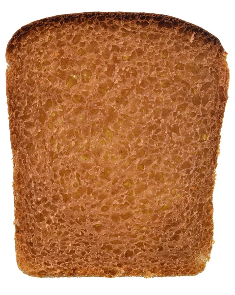 Snijd Bruin Roggebrood Geïsoleerd Een Witte Achtergrond — Stockfoto