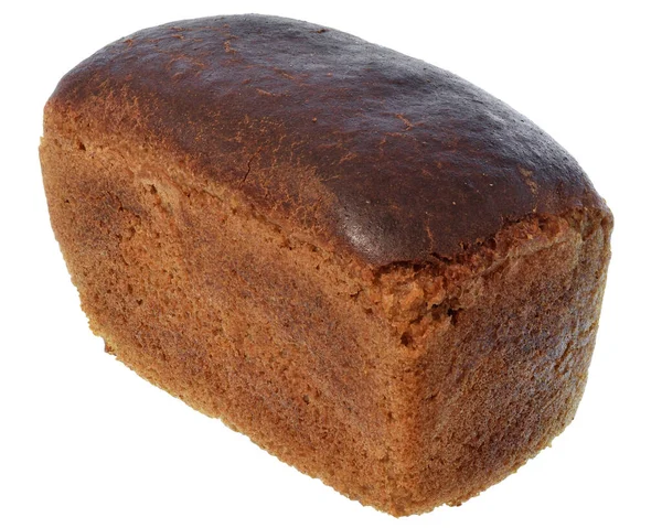 新鲜的褐色谷物黑麦面包 背景为白色 — 图库照片