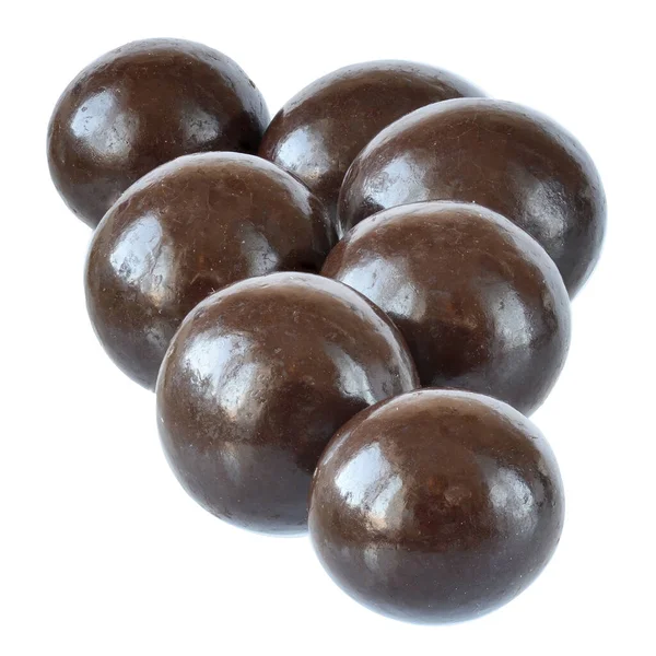 Boules Chocolat Fermées Isolées Sur Fond Blanc — Photo