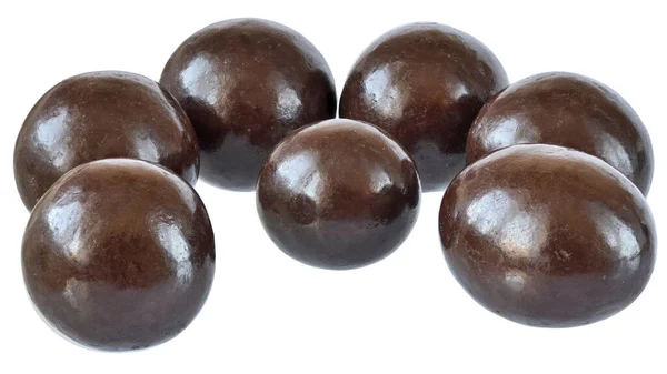 Bolas Chocolate Cerca Aisladas Sobre Fondo Blanco — Foto de Stock