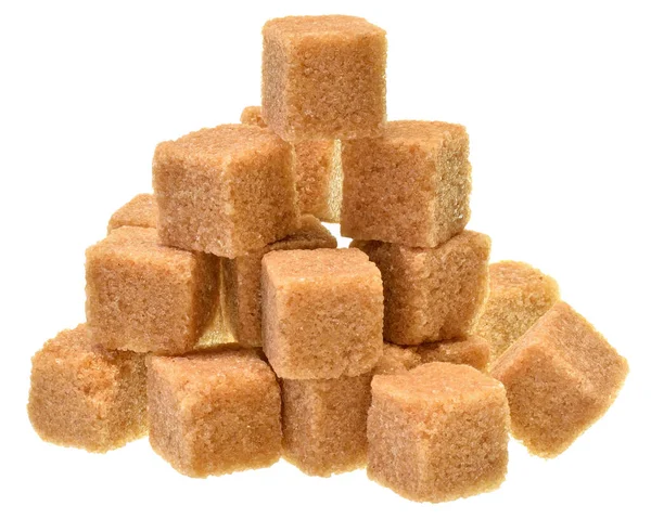 白色背景下隔离的甘蔗块糖 — 图库照片