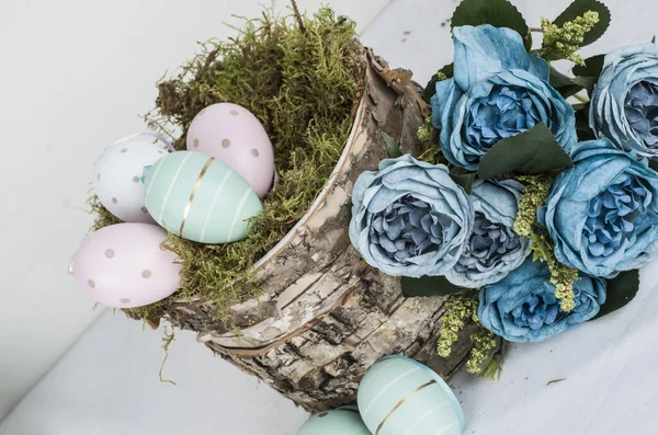 Temporada Ovos Ornamento Sazonal Forma Abril Objeto Criança — Fotografia de Stock